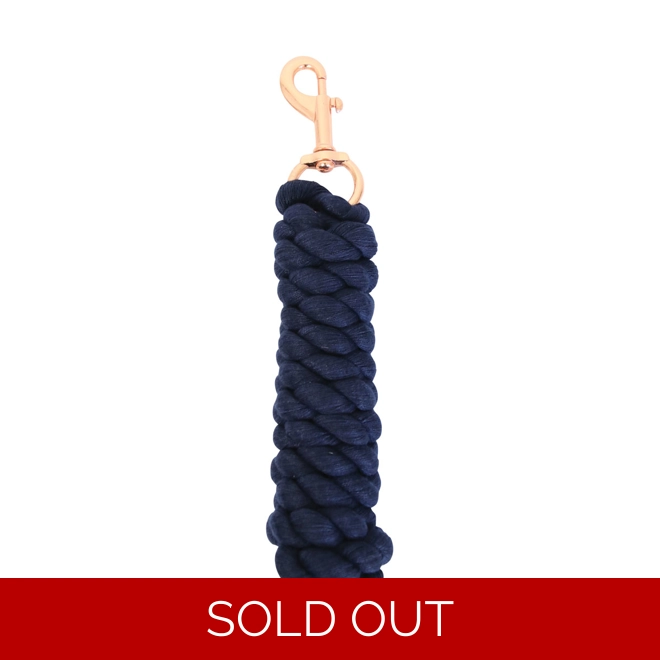 product Image for Hy Equestrian Rose Gold Lead Rope - Navy/Rose Gold - 2 metres
